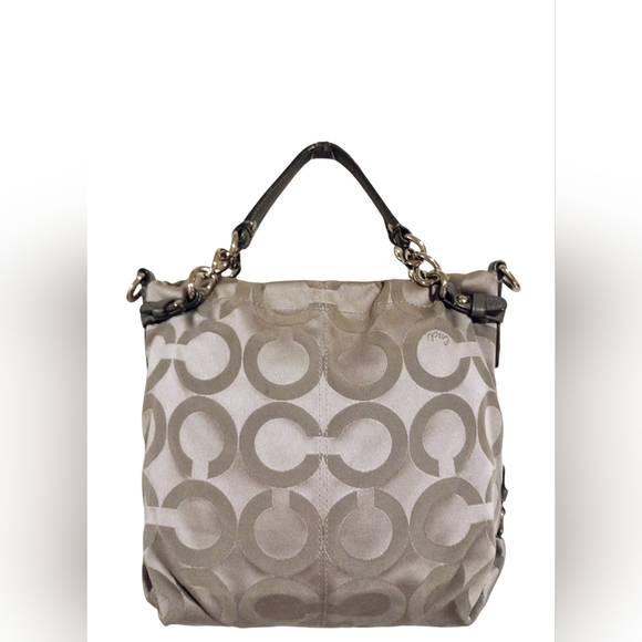 Coach Signature Op Art Convertible Hobo Handbag - Picture 3 of 16